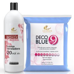 Pack Polvo decolorante 9 Tonos + Crema reveladora 20 vol 1000ml